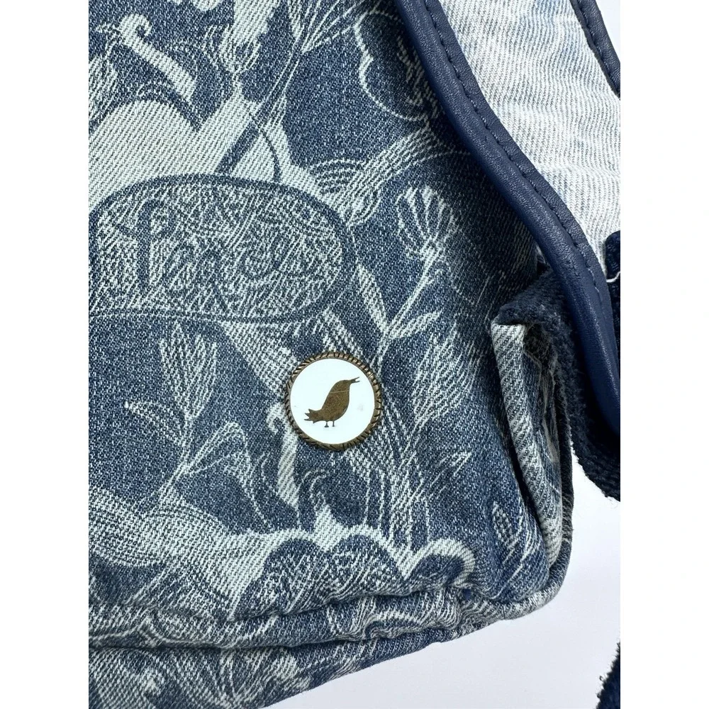 Sakroots Denim Color Block Women's Peace Backpack Multi Pocket Adj Strap Floral
